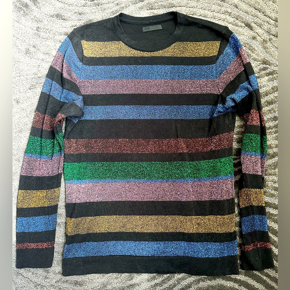 Men’s Metallic Striped Sweater